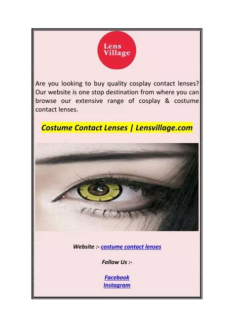 costume contact lenses lensvillage powerpoint