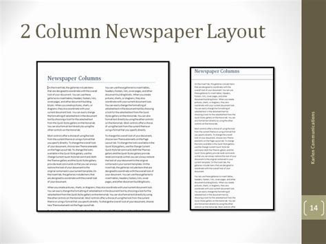 column newspaper layout