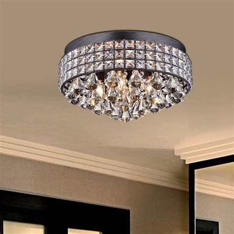 iron shade crystal flush mount chandelier chandelier crystal lights