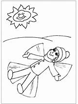 Coloring Pages Snow Winter Angel Seasons Bowling Snowangel Color Frontiernet Popular sketch template