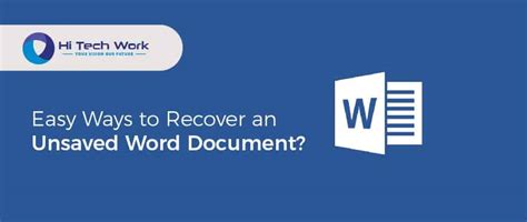 easy ways  recover  unsaved word document
