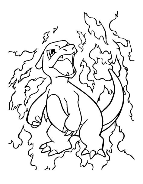 charmander pokemon coloring pages  getdrawings