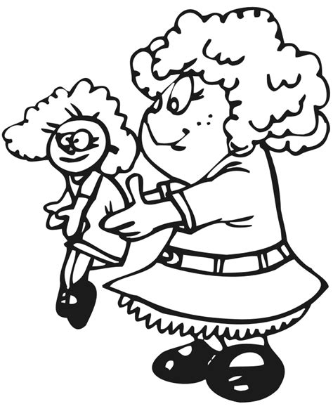 girl coloring page family coloring page