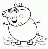 Pig Peppa Daddy Jumping Puddles Pages Coloring Pages2color Cartoon Simple Very Printable Marked Hectic Consists Figures Language Never Stories Well sketch template