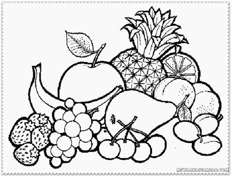 coloring pages  fruits   basket coloring home