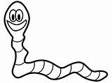 Clipart Worm Clip Library Cliparts Earth Earthworm sketch template