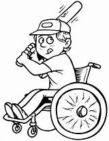 Discapacitados Rolstoel Wheelchair Honkbal Handicap Beperking Discapacidad Baseball Kleurplaten Behinderungen Behinderte Trabajando Disabilities Animaatjes Coloriagesaimprimer Getdrawings sketch template
