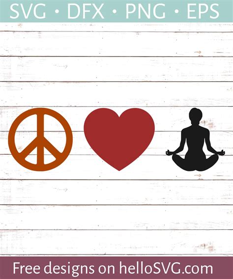 peace love yoga  svg  svg files hellosvgcom