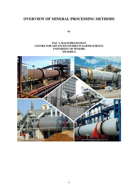 overview  mineral processing methods