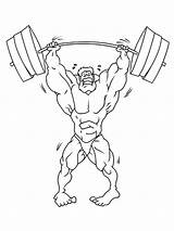 Coloring Pages Weightlifting Weight Lifting Weightlifter Strong sketch template