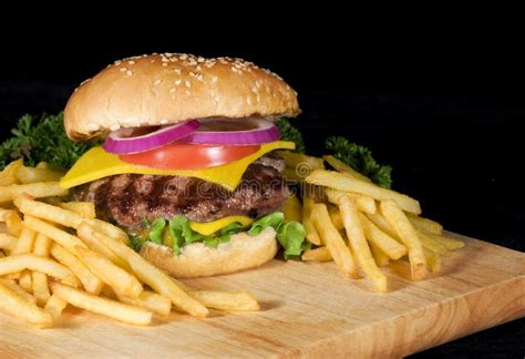 hamburger fries stock photo image  marilyngould