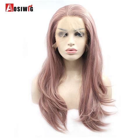 aosiwig long wavy hair lace front wigs heat resistant synthetic cosplay