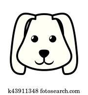 face dog adorable pedigree outline clip art  fotosearch