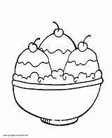 Ice Cream Coloring Pages Bowl Printable Sundae Sandwich Food Color Sheets Mickey Mouse Kids Sheet Big Clipartmag Date Template Popular sketch template