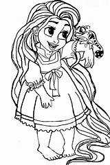 Rapunzel Coloring Pages Baby Tangled Princess Disney Printable Color Getcoloringpages Colorear Para Young sketch template