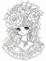 Coloring Pages Adults Adult Manga Girl Printable Colouring Book Nene Thomas Print Shoujo Yume Coloriage Para Color Catrina Flower Kids sketch template