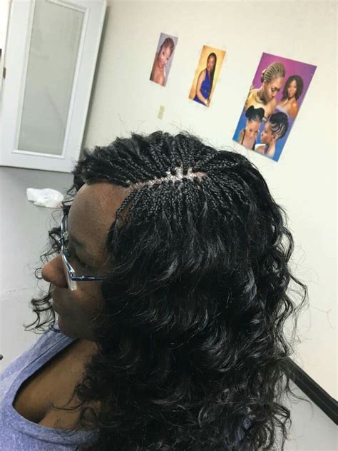 Sew In Weave With Micro Braids On The Top Leave Out African Braids
