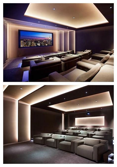 modern home theater  extensive   rope lig ambiance appears