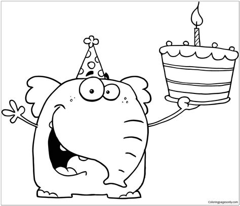 happy birthday funny  coloring page  printable coloring pages