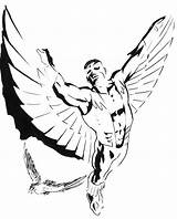 Falcon Coloring Pages Captain Marvel America Book sketch template