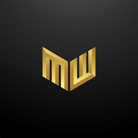 mw logo monogram letter initials design template  gold  texture  vector art  vecteezy