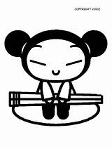 Coloring Pucca sketch template