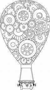 Coloring Cogs Pages Balloon Mandala Adult Steampunk Hot Air Pattern Adults Designlooter Digi Celebrate Anniversary Coloriage Zentangle 77kb Visitar Colouring sketch template