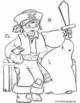 Halloween Pirate Costume Coloring Pages Colouring Printable Cute Kids sketch template