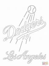 Dodgers Coloring Logo Angeles Los Pages Printable Drawing sketch template