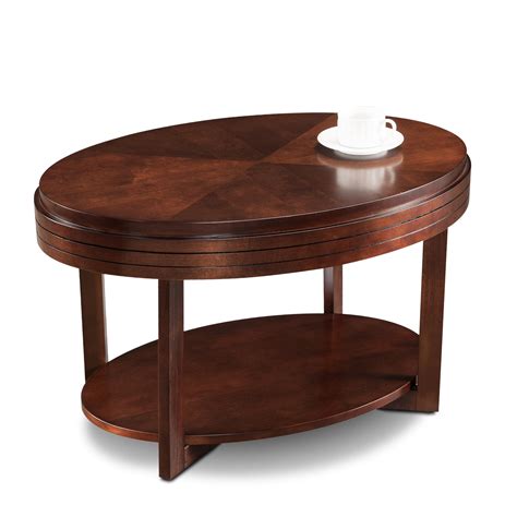 leick chocolate cherry oval condoapartment coffee table