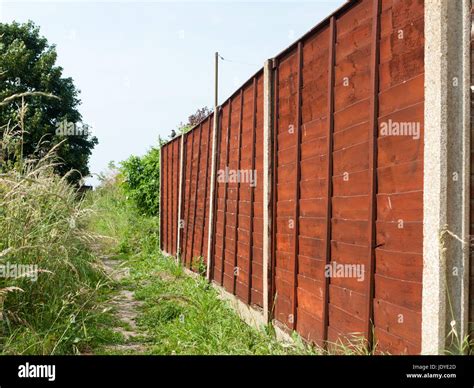 brown wooden backyard fence  stock photo alamy