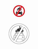 Sign Coloring Traffic Prohibited Pages Motor Vehicles Signs Car Clipart Cliparts Kids Road Train Library Choose Board Light sketch template