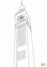 Ben Big Coloring London Pages Clock Tower Printable Drawing Kingdom United Flag England Bridge Supercoloring Getdrawings sketch template