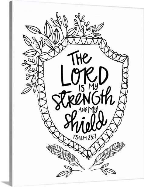 lord   strength   shield handlettered coloring wall art canvas prints framed