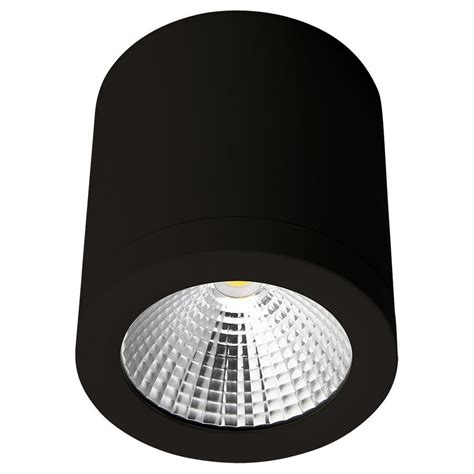 vandal resistant surface mounted downlight dimmable lm ip ik  mm black