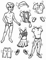 Paper Coloring Doll Pages Dress Boy Barbie Getdrawings People sketch template