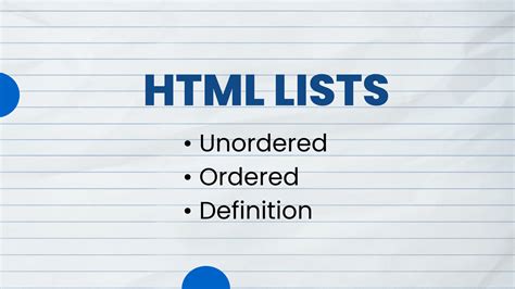 html lists ordered unordered  definition list examples