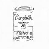 Soup Campbells Drawing Coloring Line Single Template Andy Pages Getdrawings Warhol Sketch sketch template