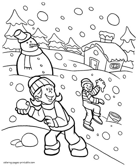winter fun coloring pages coloring pages
