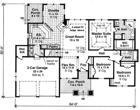 attractive  bedroom rambler rk architectural designs house plans