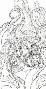 Coloring Pages Ursula Adult Deviantart Prente Inkleur Vir Kleuters Adults Books Mermaid Drawing Octopus Salvo sketch template