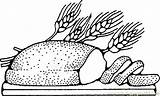 Coloring Pages Grains Breakfast Printable Food Drawing Color Bread Loaf Wheat Fruits sketch template