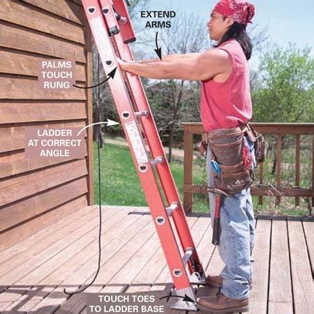tips  techniques  safe extension ladder setup