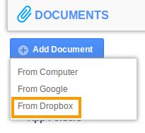 add documents  dropbox