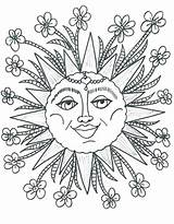 Coloring Sun Pages Hippie Printable Getdrawings sketch template