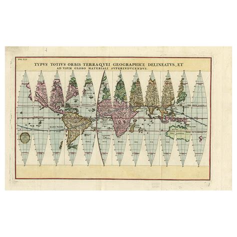 antique map   world   globe gores  scherer circa   sale  stdibs