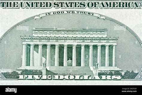 united states  dollar bill features lincoln memorial