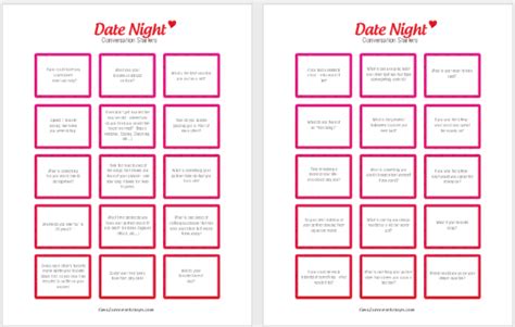 free printable date night conversation starters free valentine cards