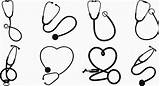 Svg Stethoscope Cricut Heart Dxf Eps  Machine Diy sketch template