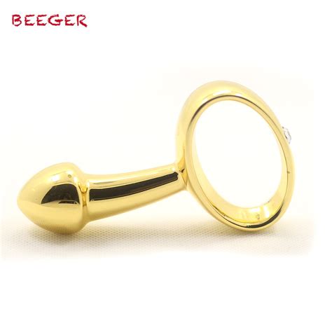 Beeger Gold Hand Held Stainless Steel Anal Toys Metal Butt Plugs Anal